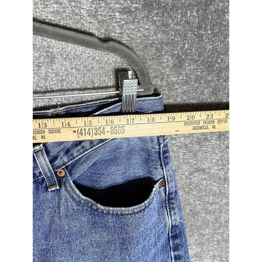 Levis 505‎ Jeans Mens Size 40x29 Blue Distressed Denim Cotton Straight Leg